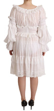Load image into Gallery viewer, Dolce &amp; Gabbana Elegant Off-Shoulder Ruffled Dress in White
