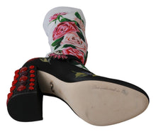 Load image into Gallery viewer, Dolce &amp; Gabbana Floral Embellished Socks Boots
