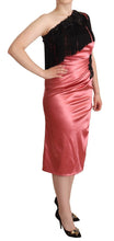 Load image into Gallery viewer, Dolce &amp; Gabbana Elegant Pink Maxi Dress with Black Tassel Accent
