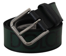 Load image into Gallery viewer, Dolce &amp; Gabbana Chic Black and Green Designer Belt with DG Logo
