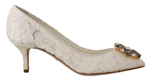 Load image into Gallery viewer, Dolce &amp; Gabbana Elegant Lace Heels with Crystal Accents
