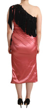 Load image into Gallery viewer, Dolce &amp; Gabbana Elegant Pink Maxi Dress with Black Tassel Accent
