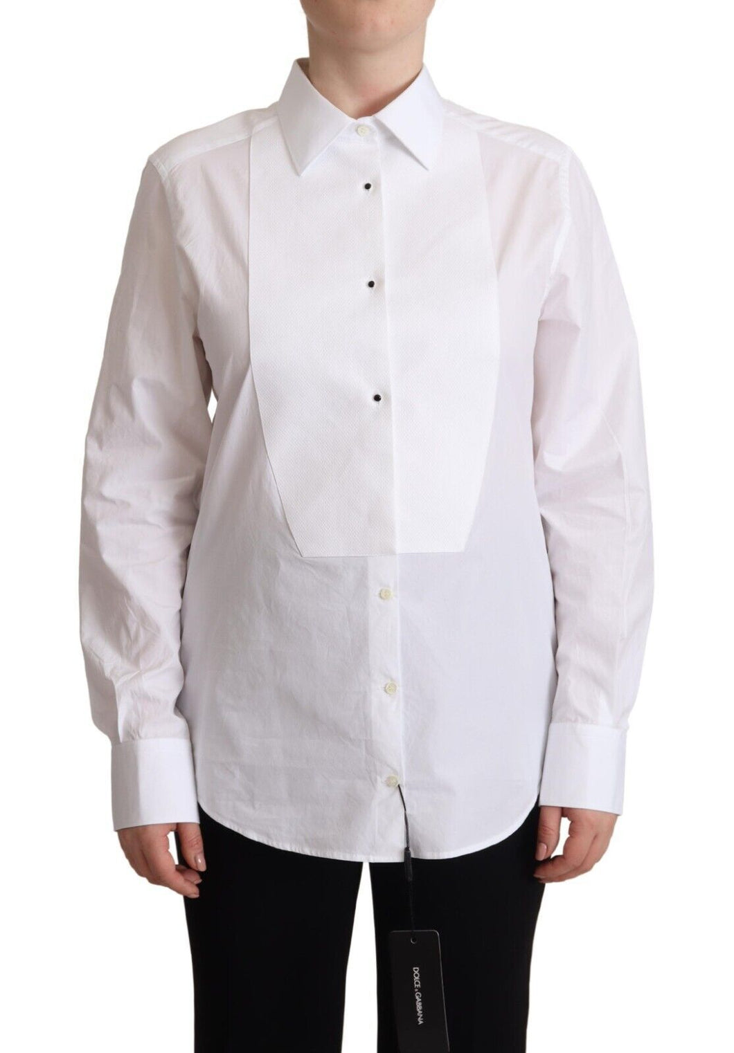 Dolce & Gabbana Elegant White Poplin Dress Shirt