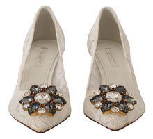 Load image into Gallery viewer, Dolce &amp; Gabbana Elegant Lace Heels with Crystal Accents
