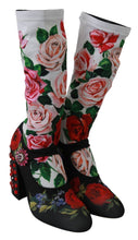 Load image into Gallery viewer, Dolce &amp; Gabbana Floral Embellished Socks Boots
