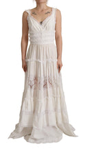 Load image into Gallery viewer, Dolce &amp; Gabbana Elegant White A-Line Tiered Maxi Dress
