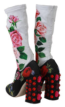 Load image into Gallery viewer, Dolce &amp; Gabbana Floral Embellished Socks Boots
