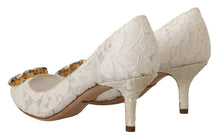 Load image into Gallery viewer, Dolce &amp; Gabbana Elegant Lace Heels with Crystal Accents
