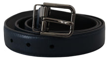 Load image into Gallery viewer, Dolce &amp; Gabbana Elegant Dark Blue Leather Belt
