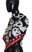 Load image into Gallery viewer, Dolce &amp; Gabbana Multicolor Panda Print Silk Shawl Wrap Scarf

