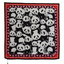 Load image into Gallery viewer, Dolce &amp; Gabbana Multicolor Panda Print Silk Shawl Wrap Scarf
