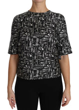 Load image into Gallery viewer, Dolce &amp; Gabbana Black Musical Instruments Print Silk Blouse
