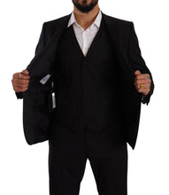 Load image into Gallery viewer, Dolce &amp; Gabbana Elegant Black Three-Piece Martini Fit Suit
