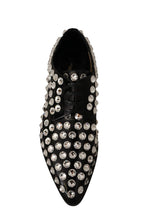 Load image into Gallery viewer, Dolce &amp; Gabbana Crystal-Embellished Leather Formal Flats
