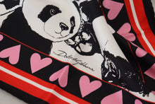 Load image into Gallery viewer, Dolce &amp; Gabbana Multicolor Panda Print Silk Shawl Wrap Scarf
