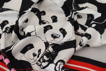 Load image into Gallery viewer, Dolce &amp; Gabbana Multicolor Panda Print Silk Shawl Wrap Scarf
