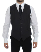 Load image into Gallery viewer, Dolce &amp; Gabbana Gray Striped Wool Single Breasted Vest
