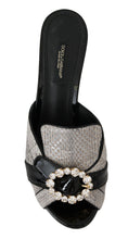 Load image into Gallery viewer, Dolce &amp; Gabbana Crystal-Embellished Exotic Leather Sandals
