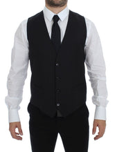 Load image into Gallery viewer, Dolce &amp; Gabbana Black Striped Wool Single Breasted Vest
