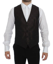 Load image into Gallery viewer, Dolce &amp; Gabbana Elegant Brown Black Wool Blend Dress Vest
