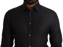 Load image into Gallery viewer, Dolce &amp; Gabbana Elegant Black Cotton Gold Dress Shirt
