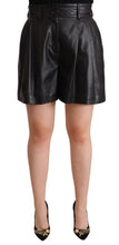 Load image into Gallery viewer, Dolce &amp; Gabbana Elegant Black Leather High Waist Shorts
