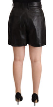 Load image into Gallery viewer, Dolce &amp; Gabbana Elegant Black Leather High Waist Shorts
