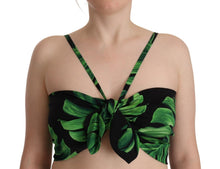 Load image into Gallery viewer, Dolce &amp; Gabbana Elegant Leaf Print Halter Cropped Top
