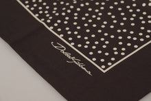 Load image into Gallery viewer, Dolce &amp; Gabbana Brown Polka Dot Square Handkerchief Scarf
