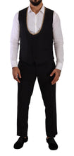 Load image into Gallery viewer, Dolce &amp; Gabbana Elegant Black Silk Blend 3-Piece Suit
