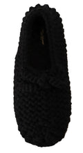 Load image into Gallery viewer, Dolce &amp; Gabbana Elegant Black Wool Knit Ballet Flats
