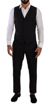 Load image into Gallery viewer, Dolce &amp; Gabbana Elegant Black Three-Piece Martini Fit Suit
