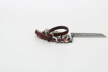 Load image into Gallery viewer, Dolce &amp; Gabbana Brown Leather Purple Crystal Chain Belt
