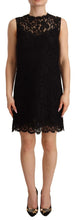 Load image into Gallery viewer, Dolce &amp; Gabbana Elegant Floral Lace Sheath Dress in Black
