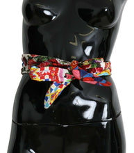 Load image into Gallery viewer, Dolce &amp; Gabbana Multicolor Silk Cotton Carretto Rose Pattern Wrap Belt
