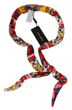 Load image into Gallery viewer, Dolce &amp; Gabbana Multicolor Silk Cotton Carretto Rose Pattern Wrap Belt
