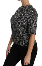 Load image into Gallery viewer, Dolce &amp; Gabbana Black Musical Instruments Print Silk Blouse

