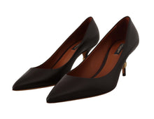 Load image into Gallery viewer, Dolce &amp; Gabbana Elegant Brown Leather Heels Pumps
