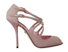 Load image into Gallery viewer, Dolce &amp; Gabbana Pink Glitter Peep Toe High Heels Sandals
