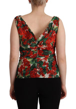 Load image into Gallery viewer, Dolce &amp; Gabbana Elegant V-Neck Geranium Print Silk Tank Top
