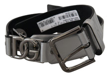 Load image into Gallery viewer, Dolce &amp; Gabbana Chic Silver Leather Belt with Metal Buckle
