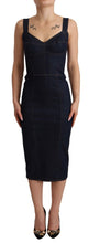 Load image into Gallery viewer, Dolce &amp; Gabbana Dark Blue Cotton Denim Sheath Midi Dress
