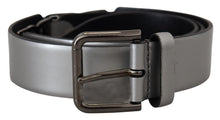 Load image into Gallery viewer, Dolce &amp; Gabbana Chic Silver Leather Belt with Metal Buckle
