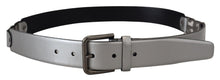 Load image into Gallery viewer, Dolce &amp; Gabbana Chic Silver Leather Belt with Metal Buckle

