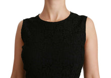 Load image into Gallery viewer, Dolce &amp; Gabbana Black Floral Lace Sheath Gown Dress
