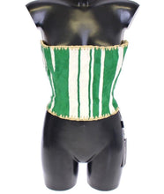 Load image into Gallery viewer, Dolce &amp; Gabbana Green Striped Corset  Woven Raffia Waist Belt
