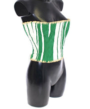 Load image into Gallery viewer, Dolce &amp; Gabbana Green Striped Corset  Woven Raffia Waist Belt
