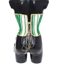 Load image into Gallery viewer, Dolce &amp; Gabbana Green Striped Corset  Woven Raffia Waist Belt
