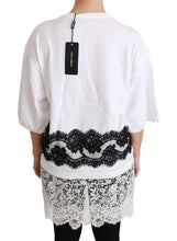 Load image into Gallery viewer, Dolce &amp; Gabbana White Fashion Sinner Cotton Lace T-shirt Top
