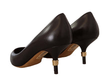 Load image into Gallery viewer, Dolce &amp; Gabbana Elegant Brown Leather Heels Pumps
